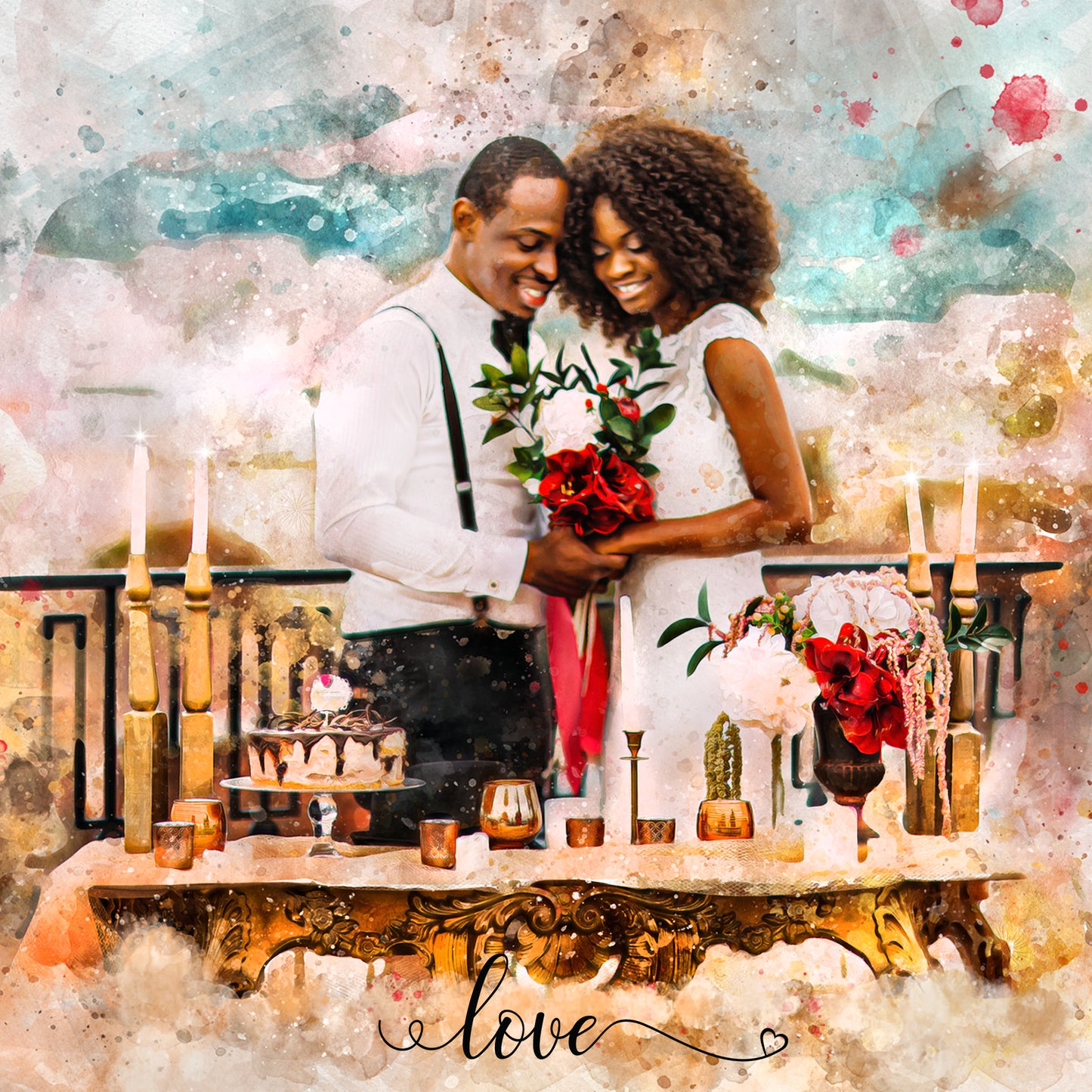 Turn Your Engagement Photo into a Romantic Wedding Gift Idea | Custom Wedding Gift from your Engagement Picture 17 - FromPicToArt