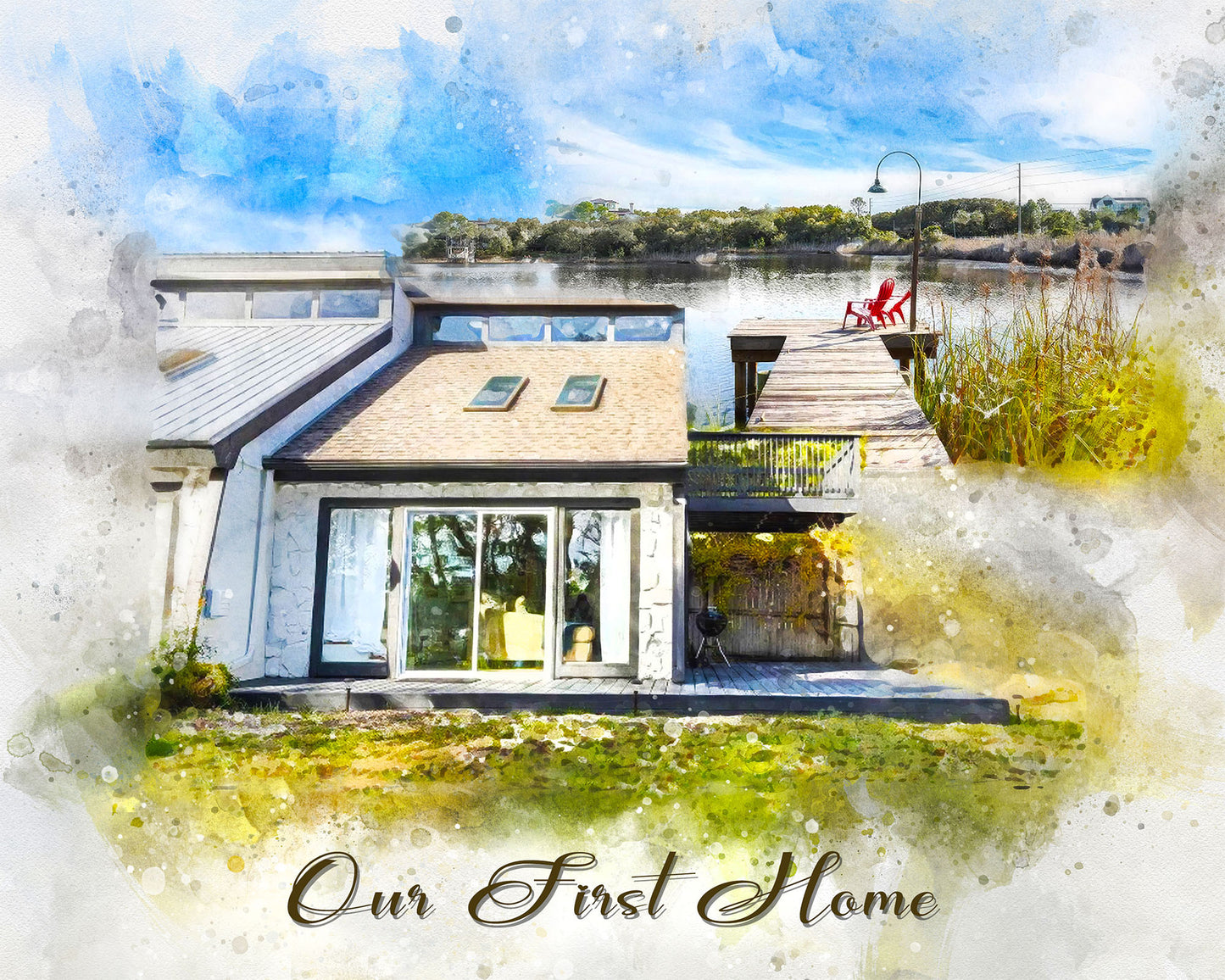Closing Gift for Buyers | Personalized House Portrait | Gifts from Real Estate Agents | Realtor Closing Gifts - FromPicToArt