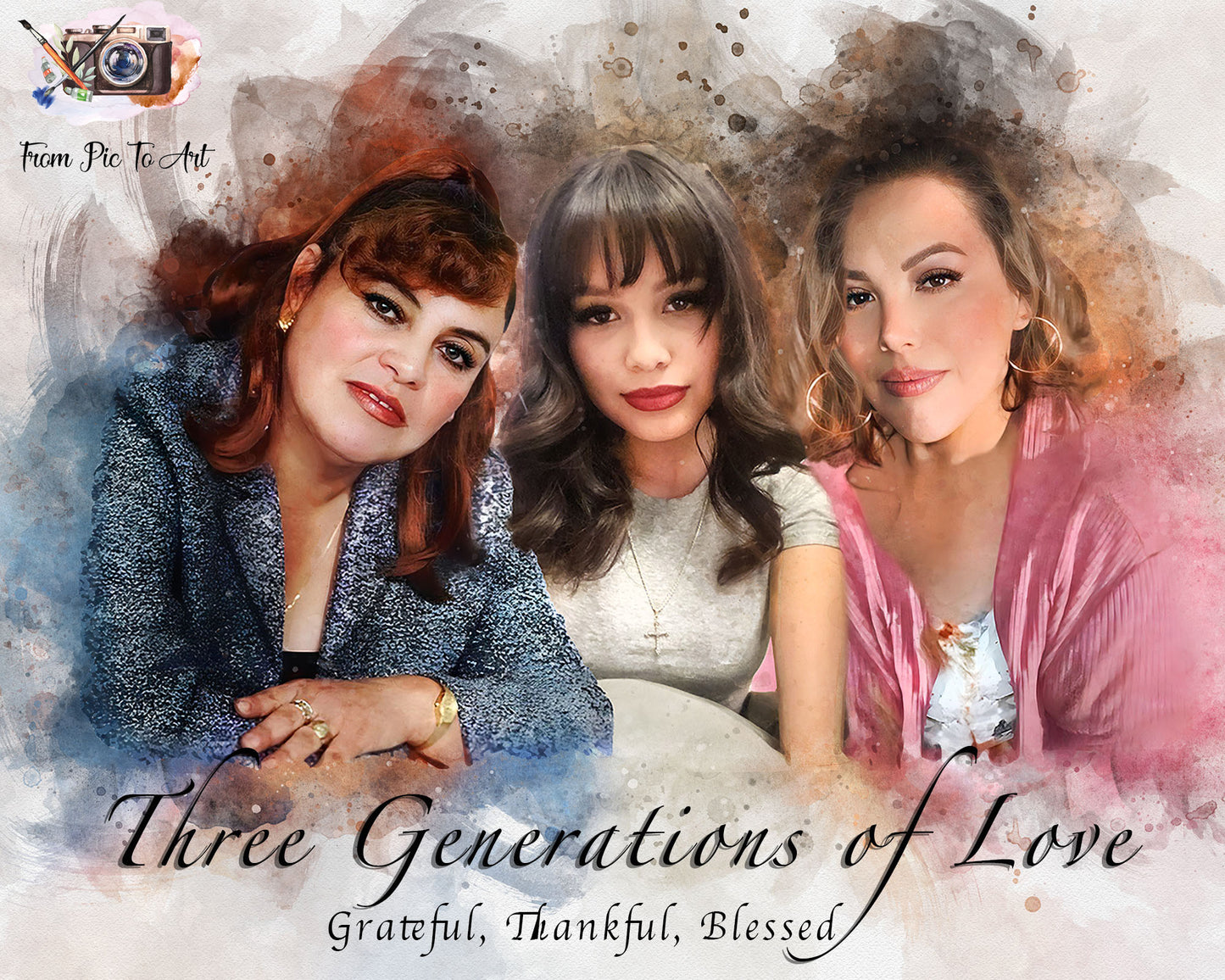 π Add People to Photos | Add Loved ones to a Painting | Family Photo with Deceased | Picture with Deceased Loved One | Custom Portrait | Merge Photos Into Painting | Personalized Gifts - FromPicToArt