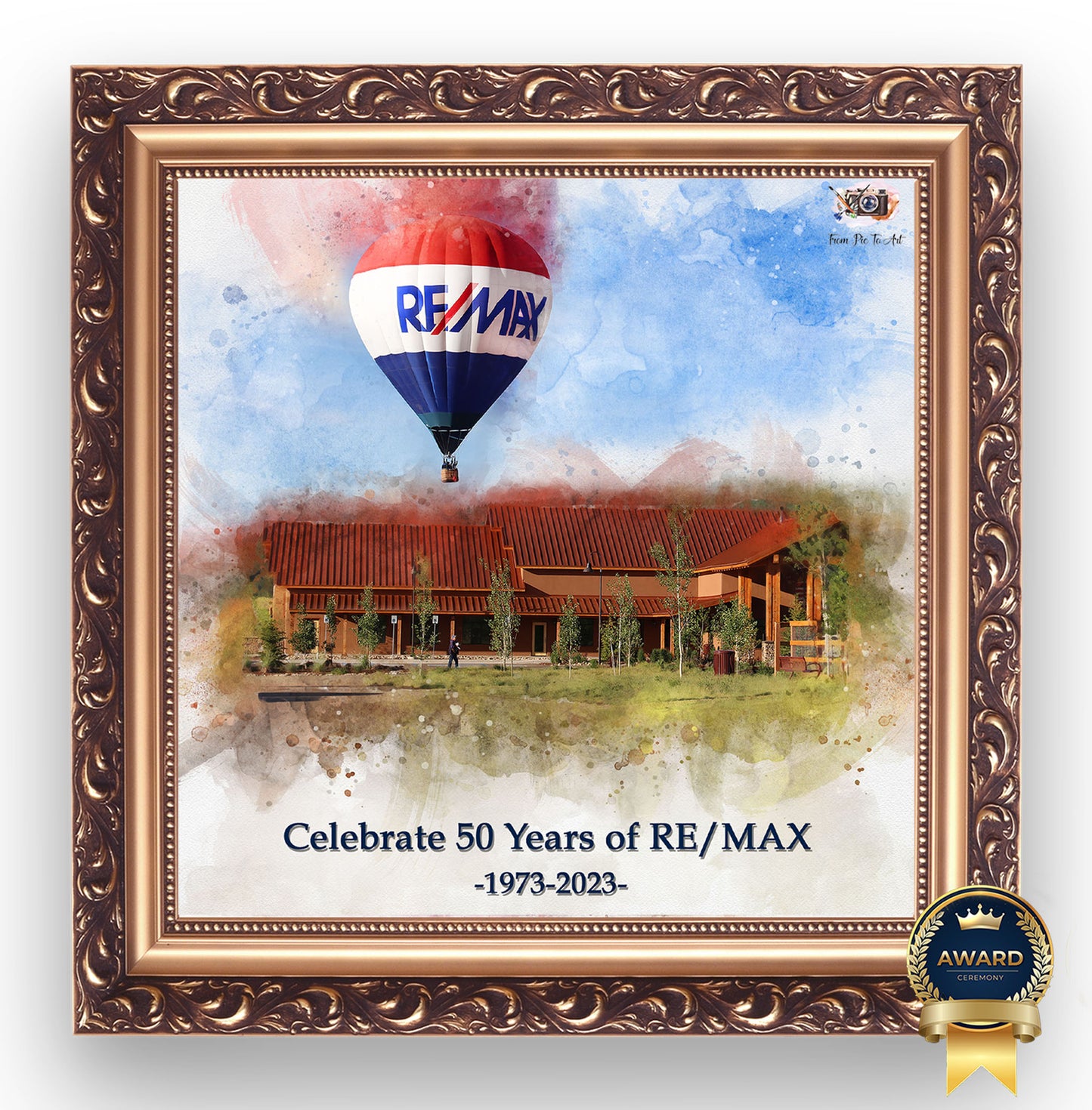 Personalized House Portrait, please closing gift for Realtors like Re/Max FromPicToArt
