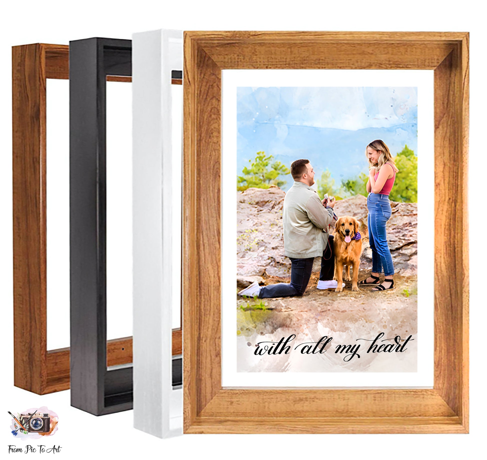 Turn Your Engagement Photo into a Romantic Wedding Gift Idea  | Custom Wedding Gift from your Engagement Picture  15- FromPicToArt