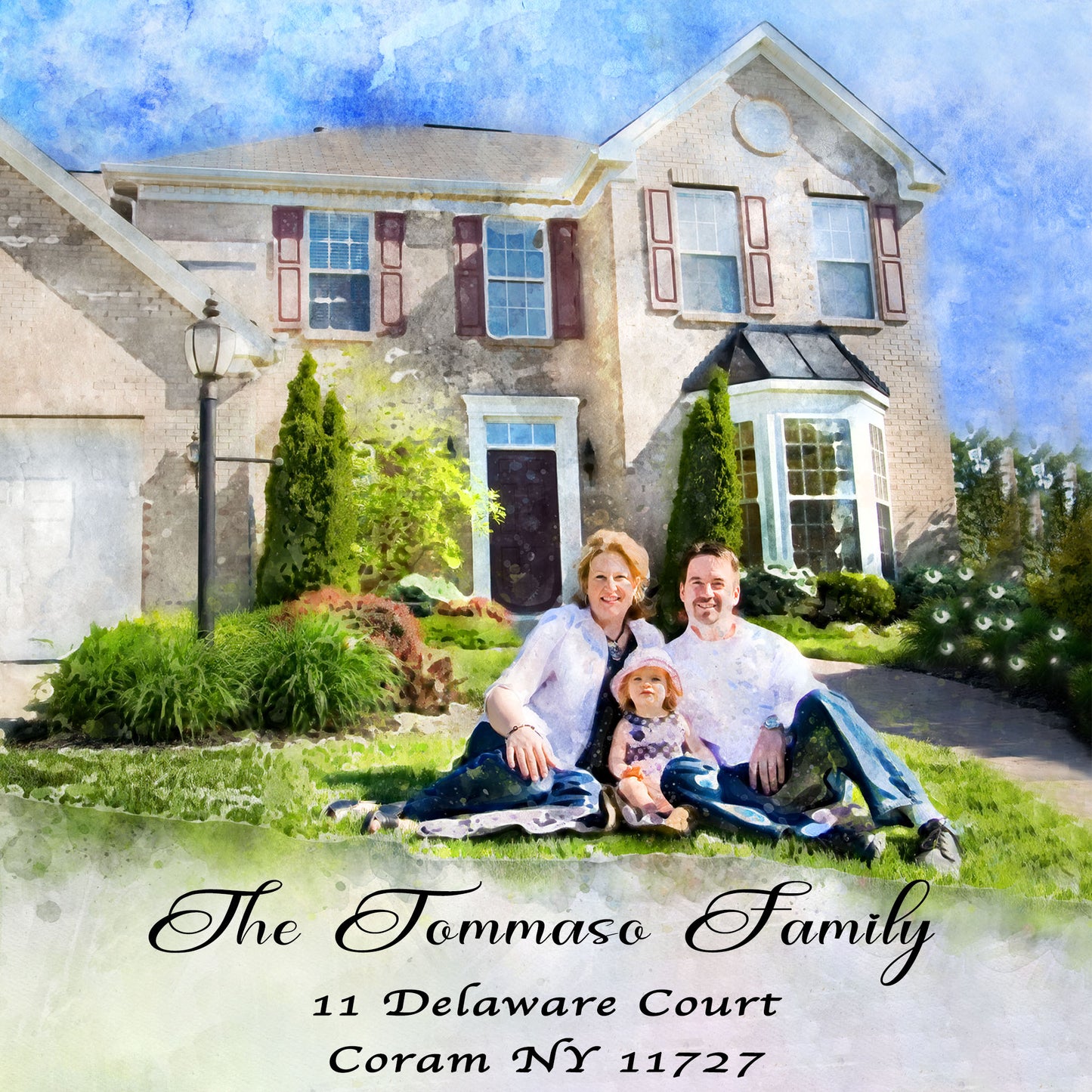 Personalized House Portrait Painting | Gifts from Real Estate Agents | Realtor Closing Gift for Clients