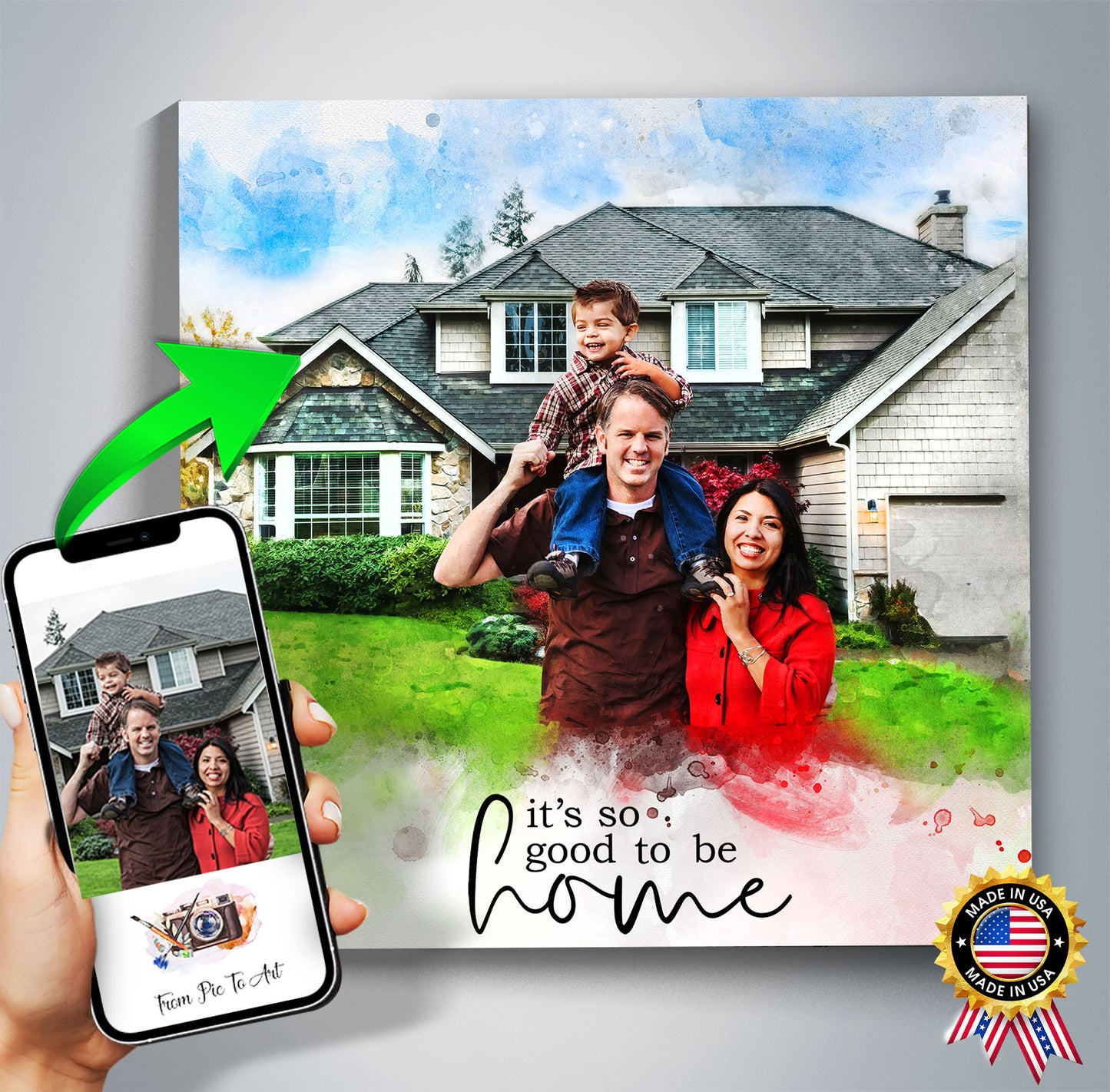 New Home Gifts | Realtor Closing Gift Idea | House Portrait | Custom Housewarming Gift - FromPicToArt