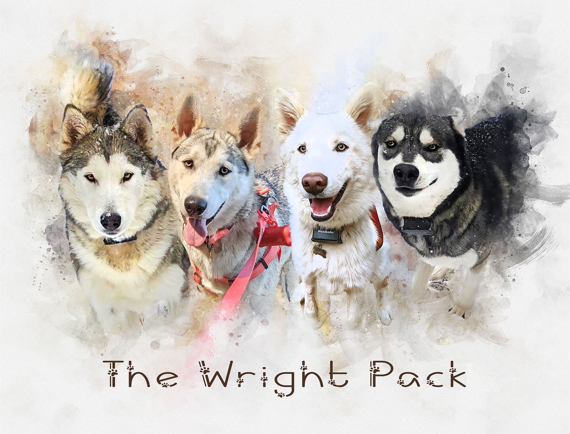 Husky_Dog_Portrait_Dog_Group_Painting_FromPicToart