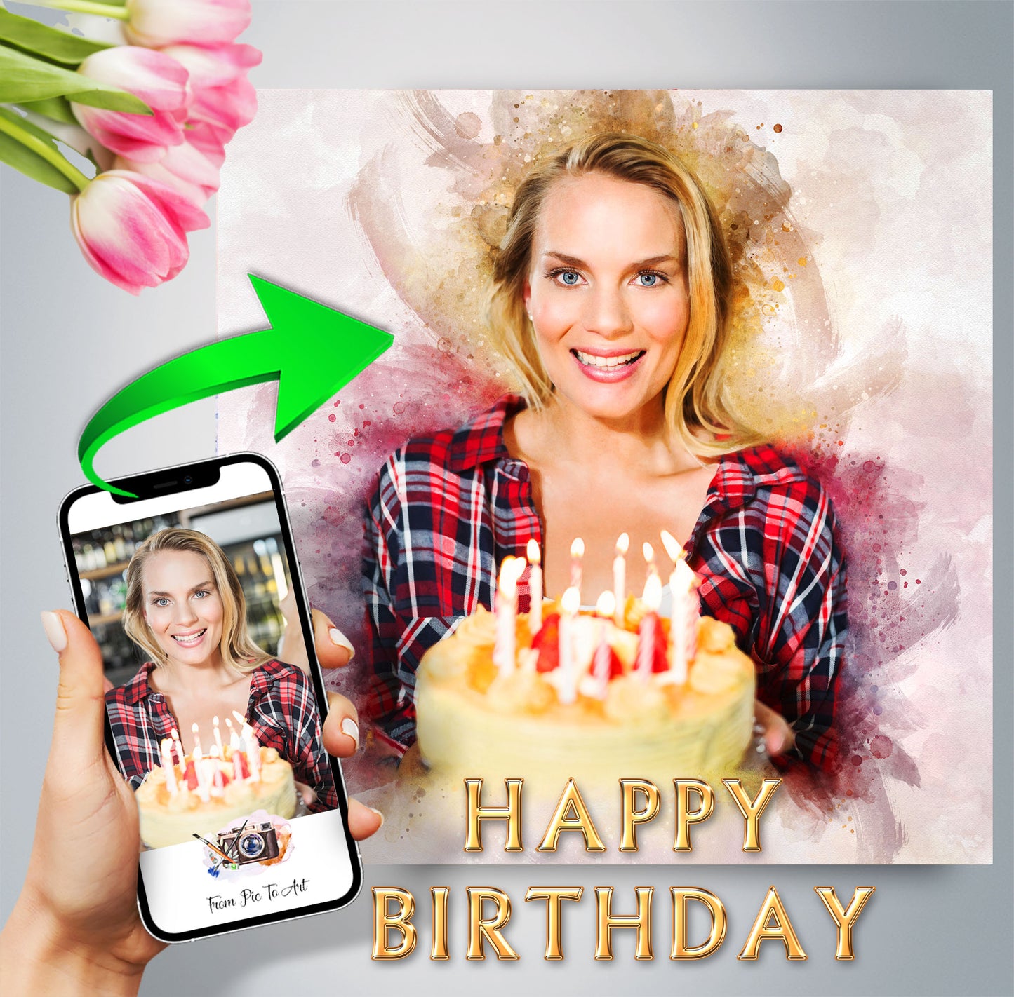 Last Minute Birthday Gifts | Custom Canvas Portrait | 2-3 Business Days EXPRESS Delivery | Personalized Gifts Ideas - FromPicToArt