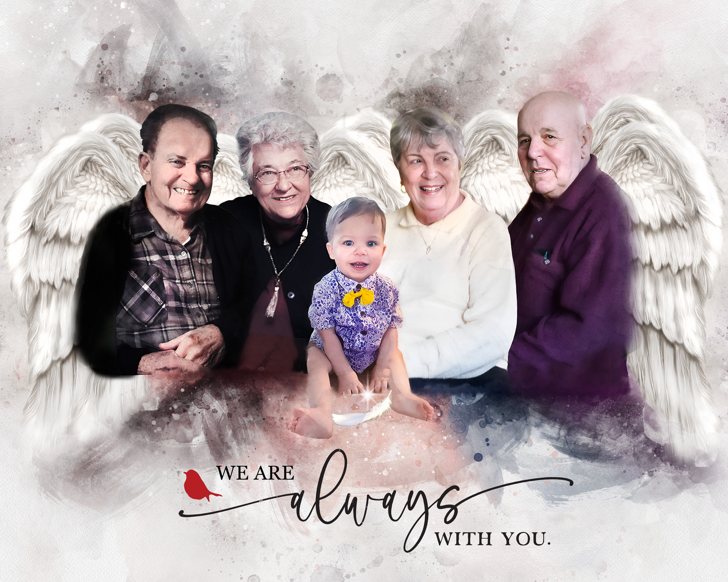 🌈 Custom Angel Portrait 🕯️ Angel Wings painting of your Loved one as an Angel🕊️.