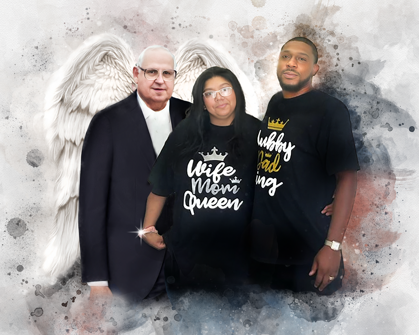 🌈 Custom Angel Portrait 🕯️ Angel Wings painting of your Loved one as an Angel🕊️.