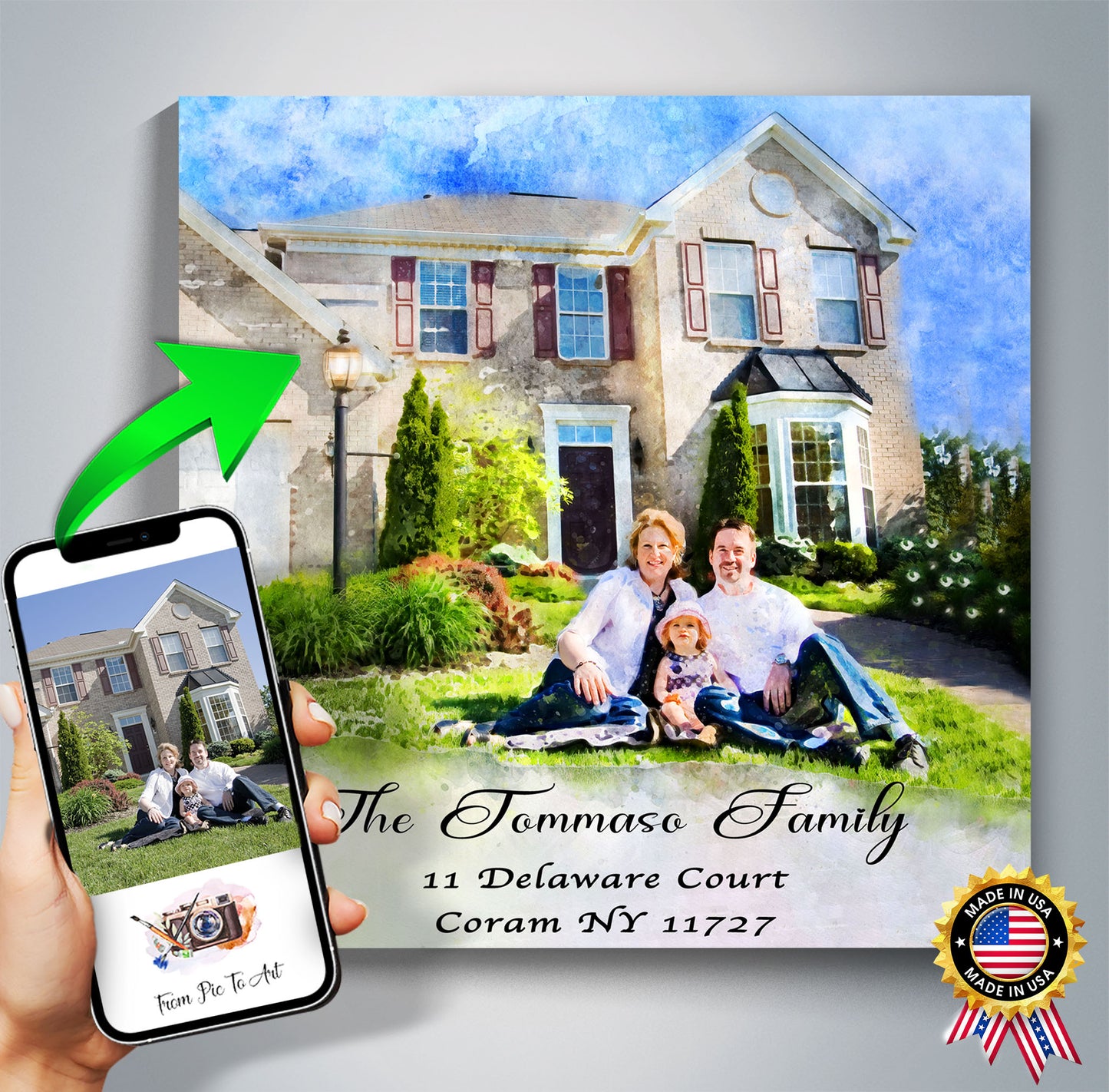 Housewarming Gift Ideas | Personalized House Portrait | Gifts from Real Estate Agents - FromPicToArt