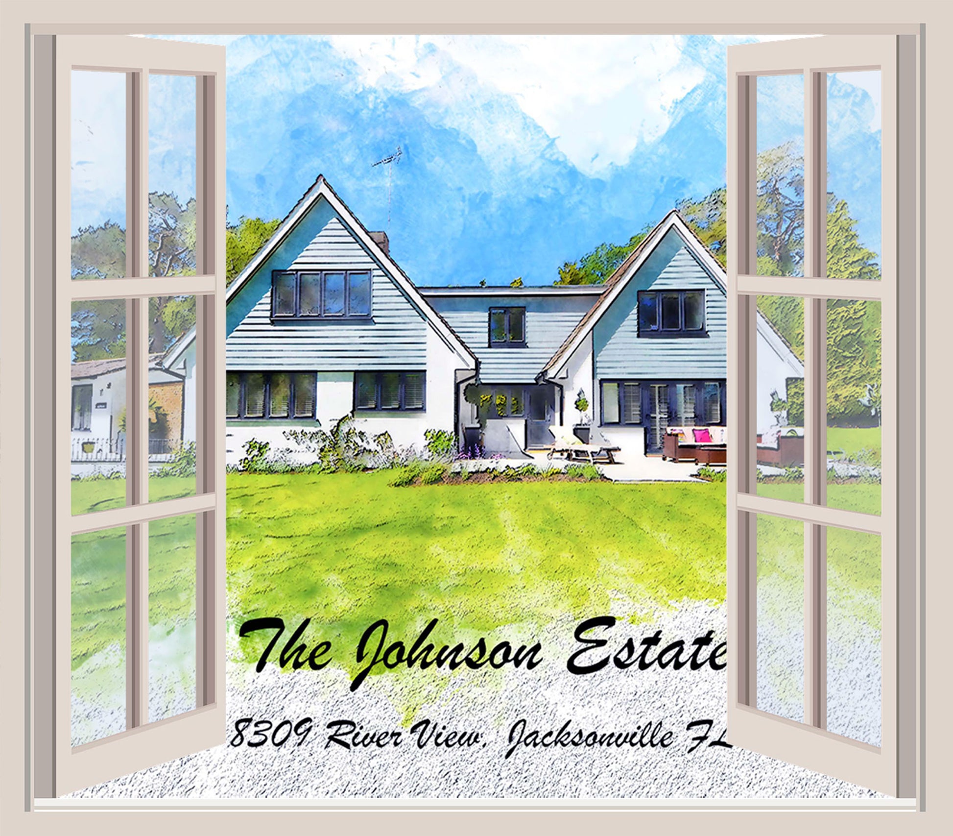 New Home Gifts | Realtor Closing Gift Idea | House Portrait | Custom Housewarming Gift - FromPicToArt