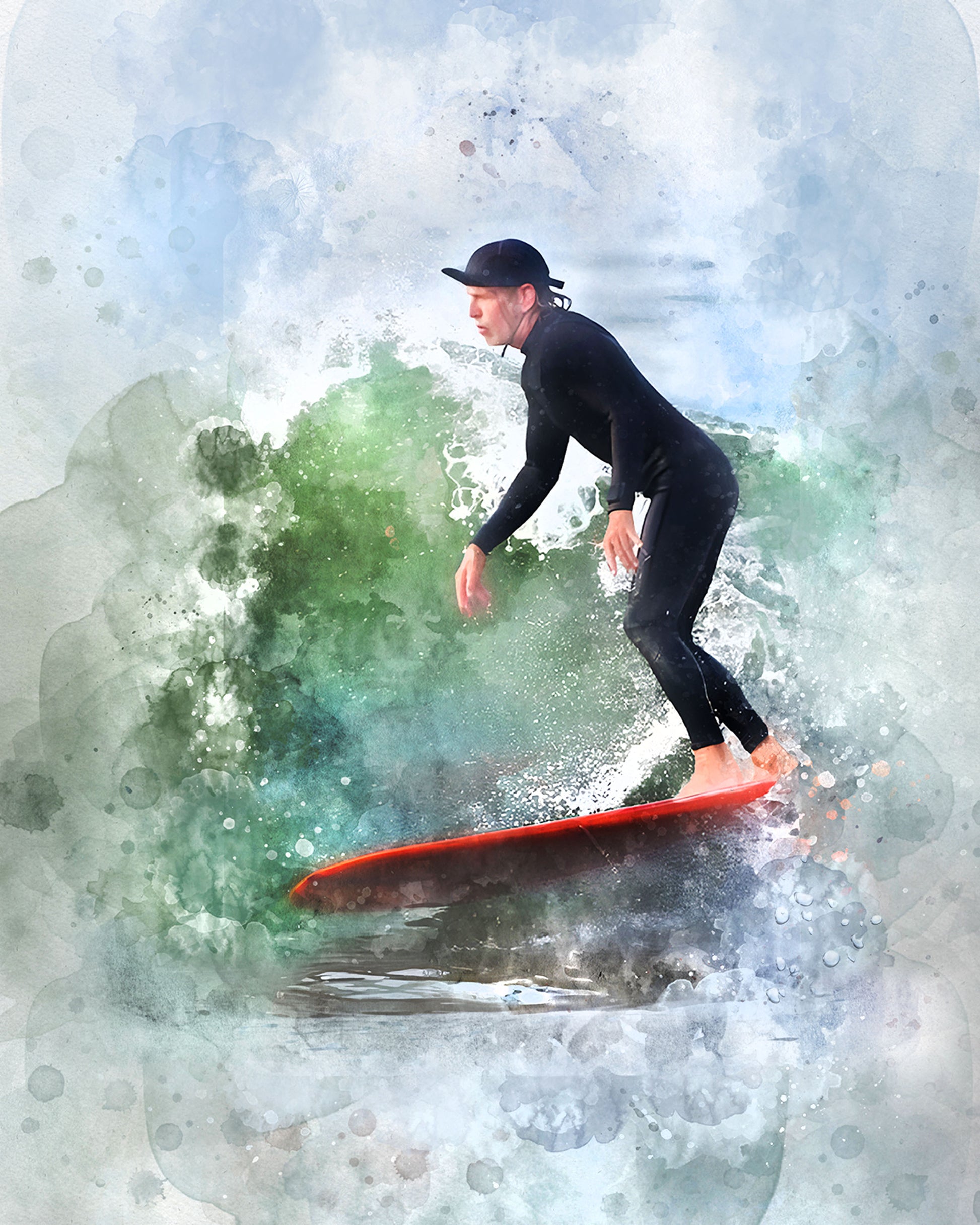 Surfer_in_Action_Portrait_Dynamic_custom_artwork_of_a_surfer_riding_a_vibrant_green_wave_on_a_red_surfboard_perfect_for_ocean_and_surf_enthusiasts_by_FromPicToArt