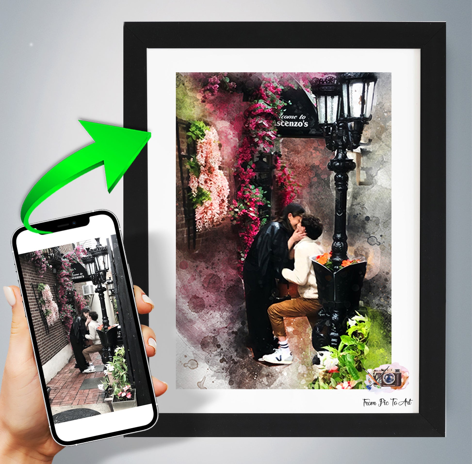 Turn Your Engagement Photo into a Romantic Wedding Gift Idea  | Custom Wedding Gift from your Engagement Picture  12- FromPicToArt