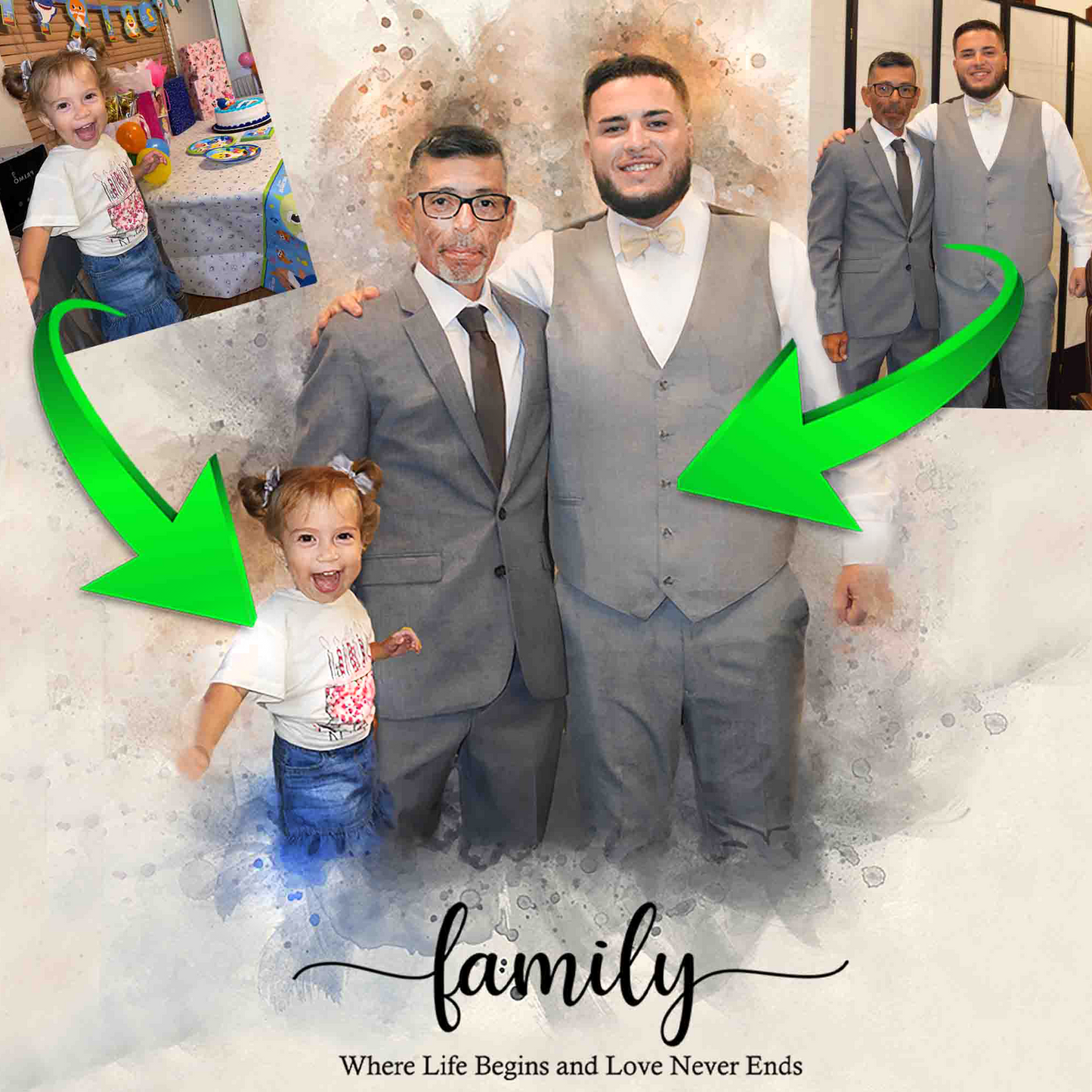 Hand Painted Portraits from Photos, Custom Family Paintings - FromPicToArt