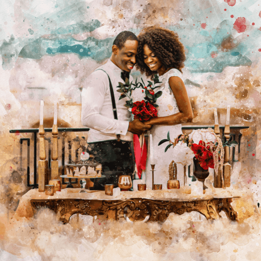 Anniversary Gifts for Him | Custom Wedding Painting from Photo - FromPicToArt
