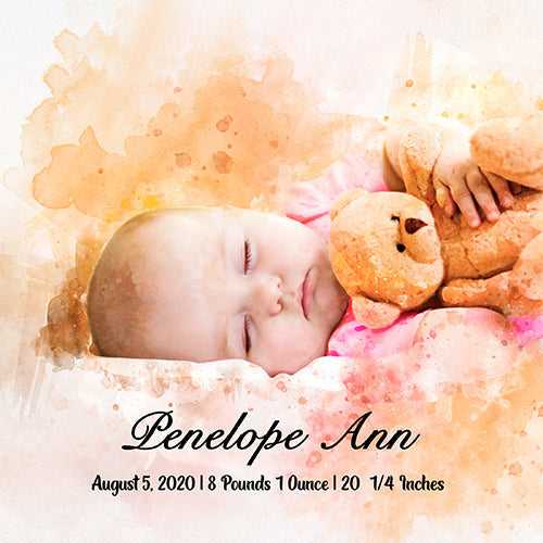 Baby Painting from Photo 🍼🧸 Personalized Baby Painting on Canvas - FromPicToArt