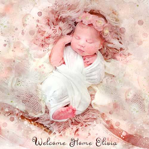 Baby Painting from Photo 🍼🧸 Personalized Baby Painting on Canvas - FromPicToArt