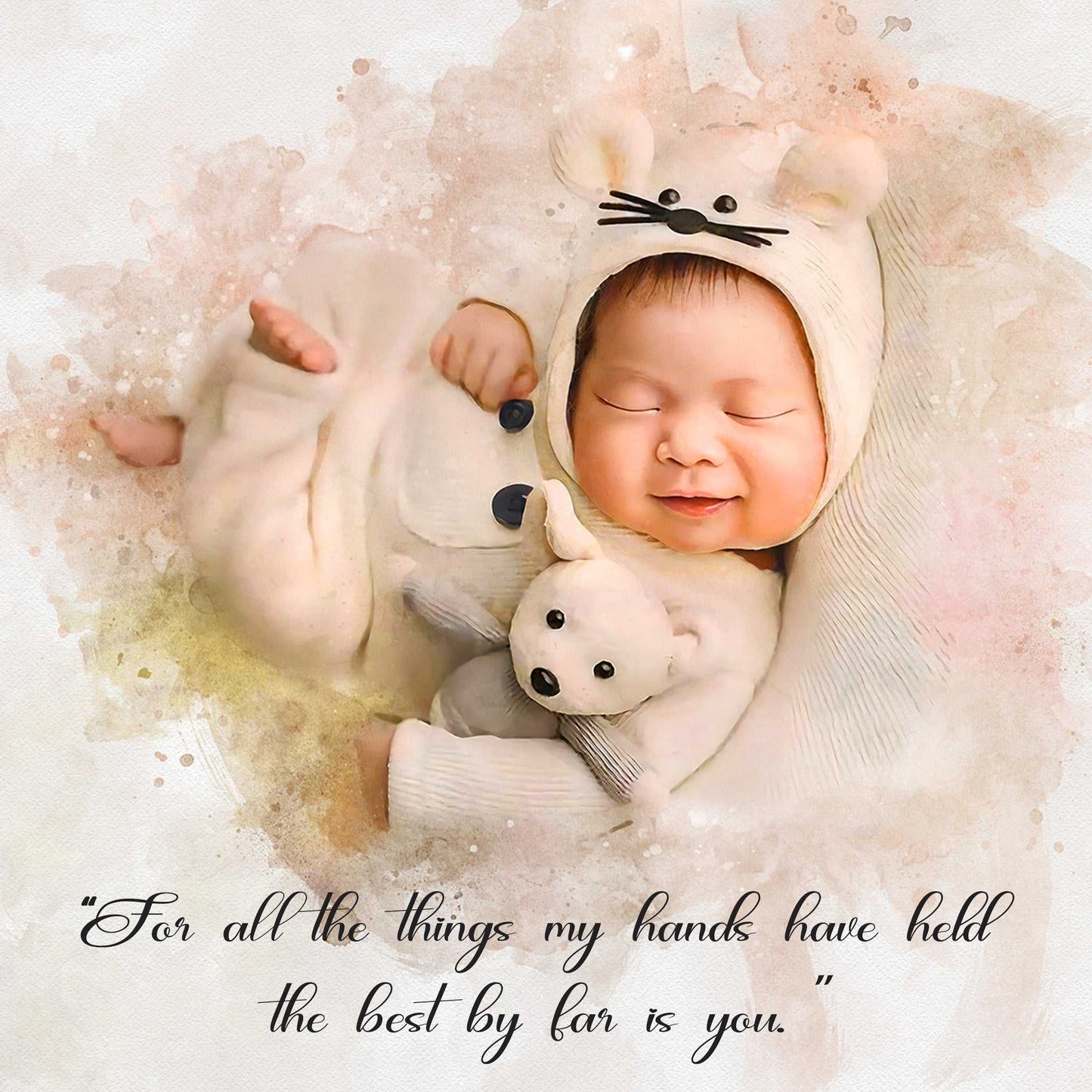 Baby Painting from Photo 🍼🧸 Personalized Baby Painting on Canvas - FromPicToArt