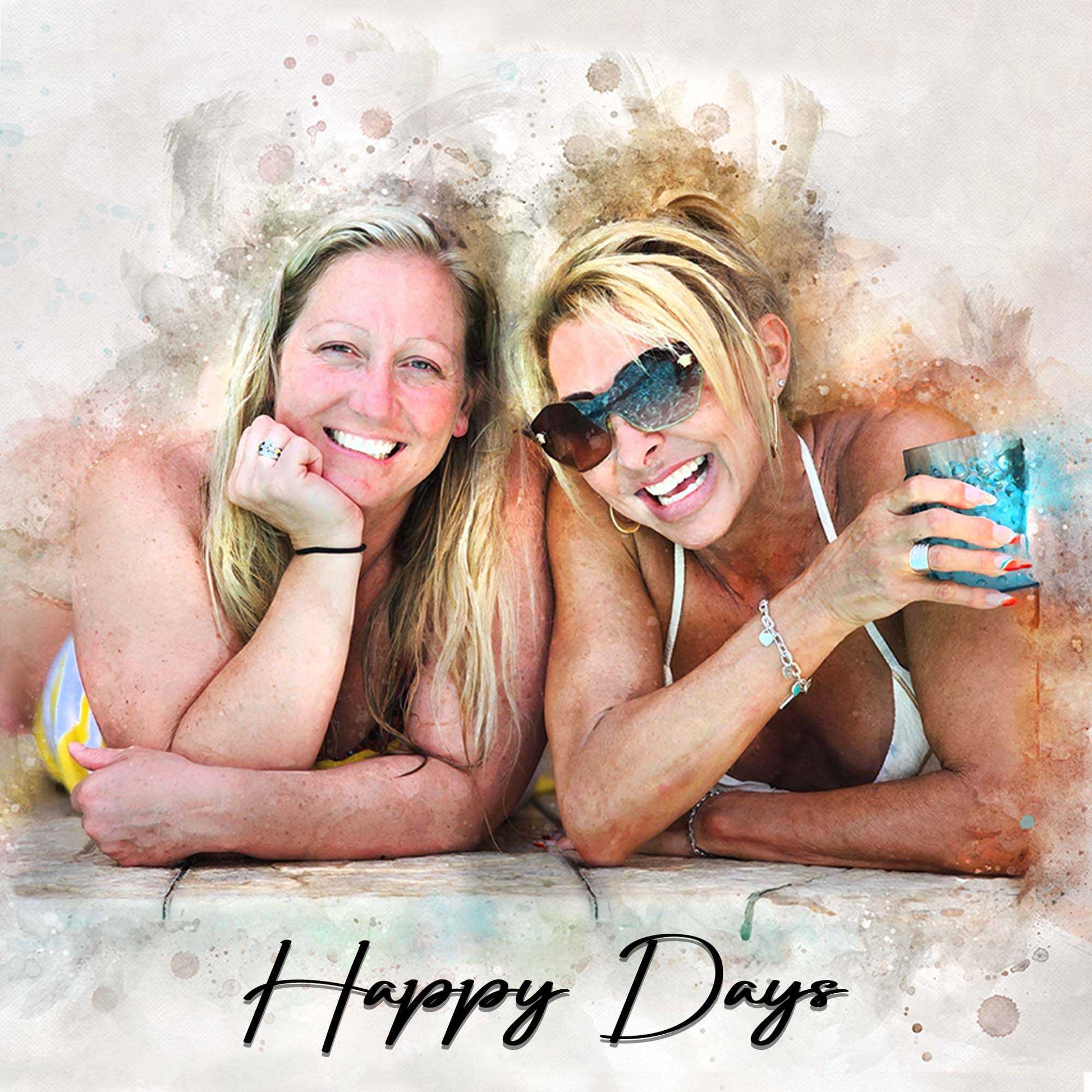 Best Friend Birthday Gift | Best Friend Christmas Gift | Best Friends Portrait from Photo, Best Friend Birthday Gift Ideas | Best Friend Gift Ideas - FromPicToArt