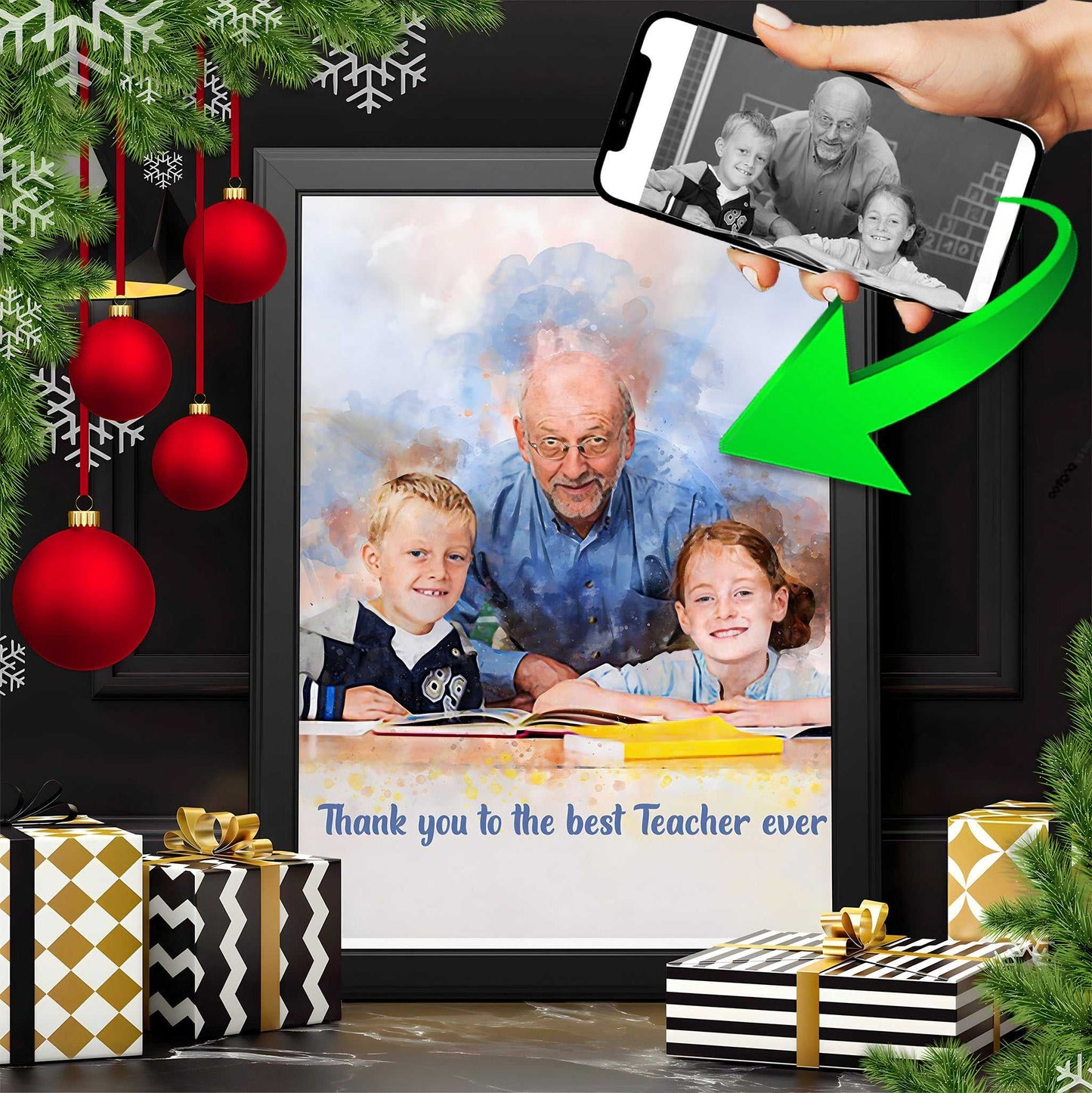 Christmas Gift Ideas for Teachers | Teacher Appreciation Gift | Personalized Teacher Gifts for Teacher Appreciation Week - FromPicToArt