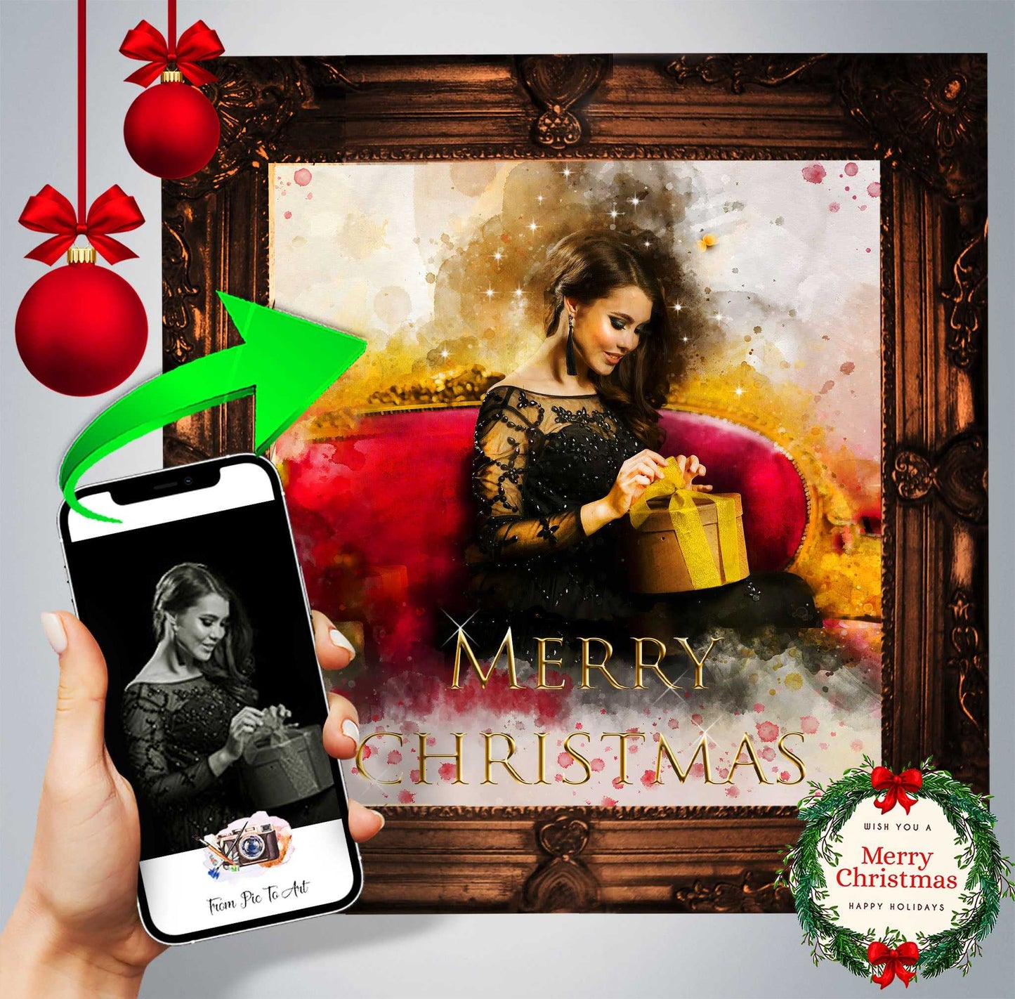 Christmas Gifts for Grandparents | Christmas Gift Suggestions | Custom Family Painting from Photo - FromPicToArt