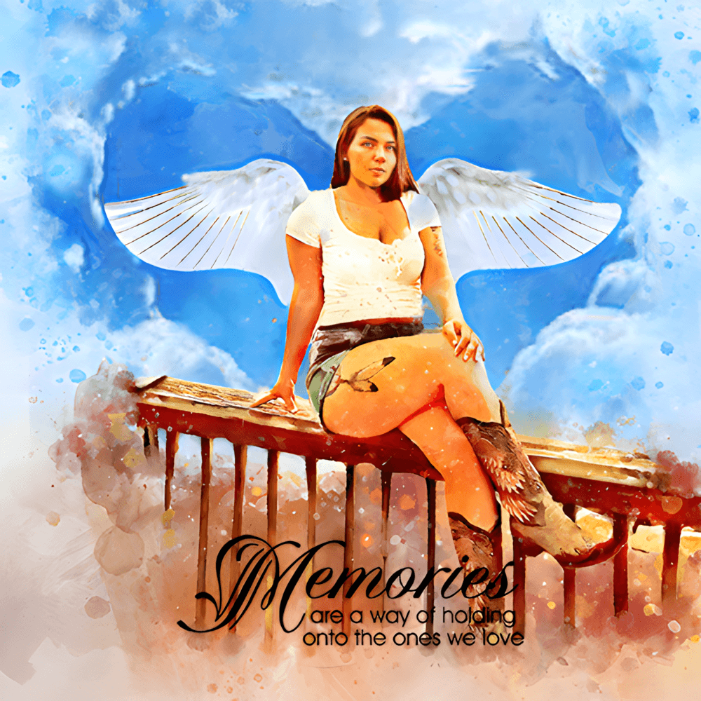 🌈 Custom Angel Portrait 🕯️ Angel Wings painting of your Loved one as an Angel🕊️ - FromPicToArt