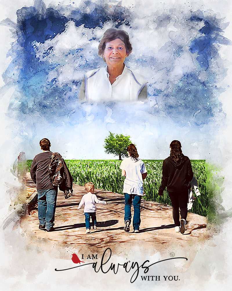 🌈 Custom Angel Portrait 🕯️ Angel Wings painting of your Loved one as an Angel🕊️ - FromPicToArt