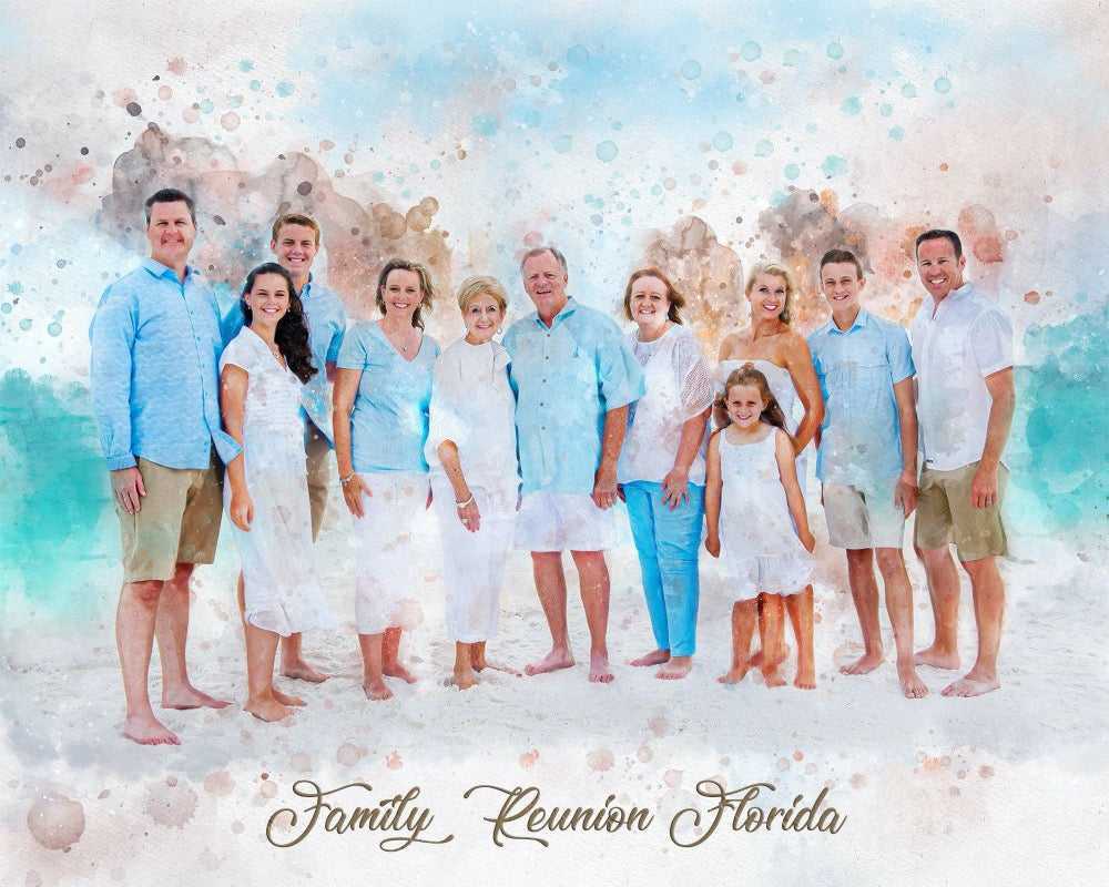 Custom Anniversary Gift for Parents and Parents-in-Law | Personalized Family Painting - FromPicToArt