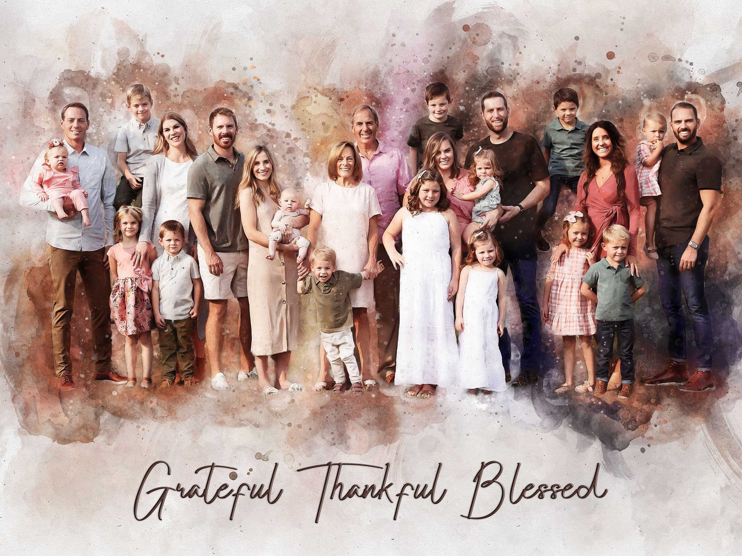 Custom Anniversary Gift for Parents and Parents-in-Law | Personalized Family Painting - FromPicToArt