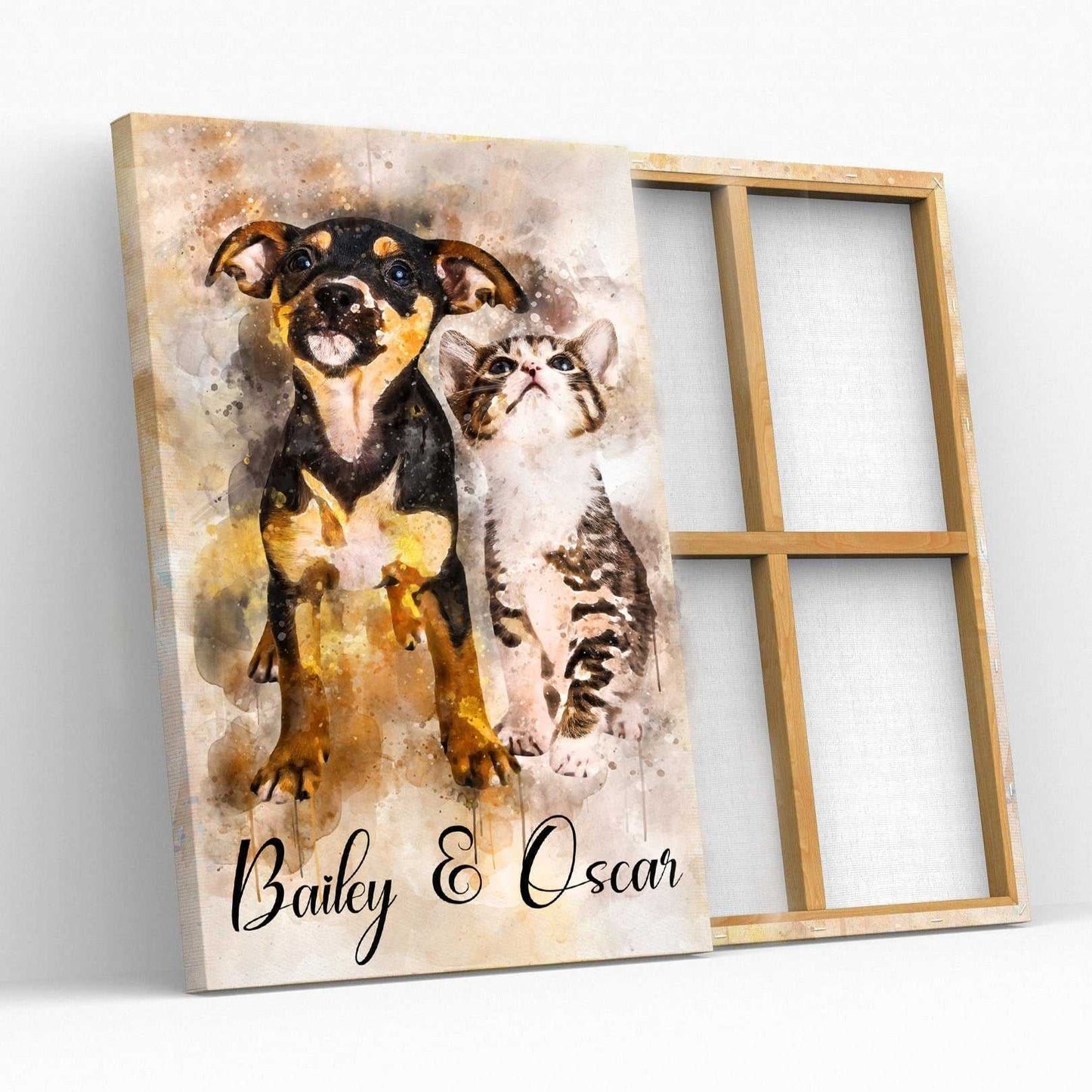 Custom Cat Painting on Canvas | Personalized Cat Portrait on Canvas - FromPicToArt