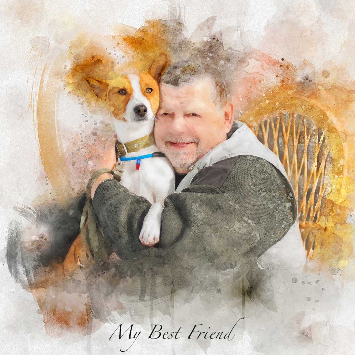 Custom Dog Memorial Gifts | Personalized Dog Loss Gifts | Custom Dog Portrait from Photo - FromPicToArt