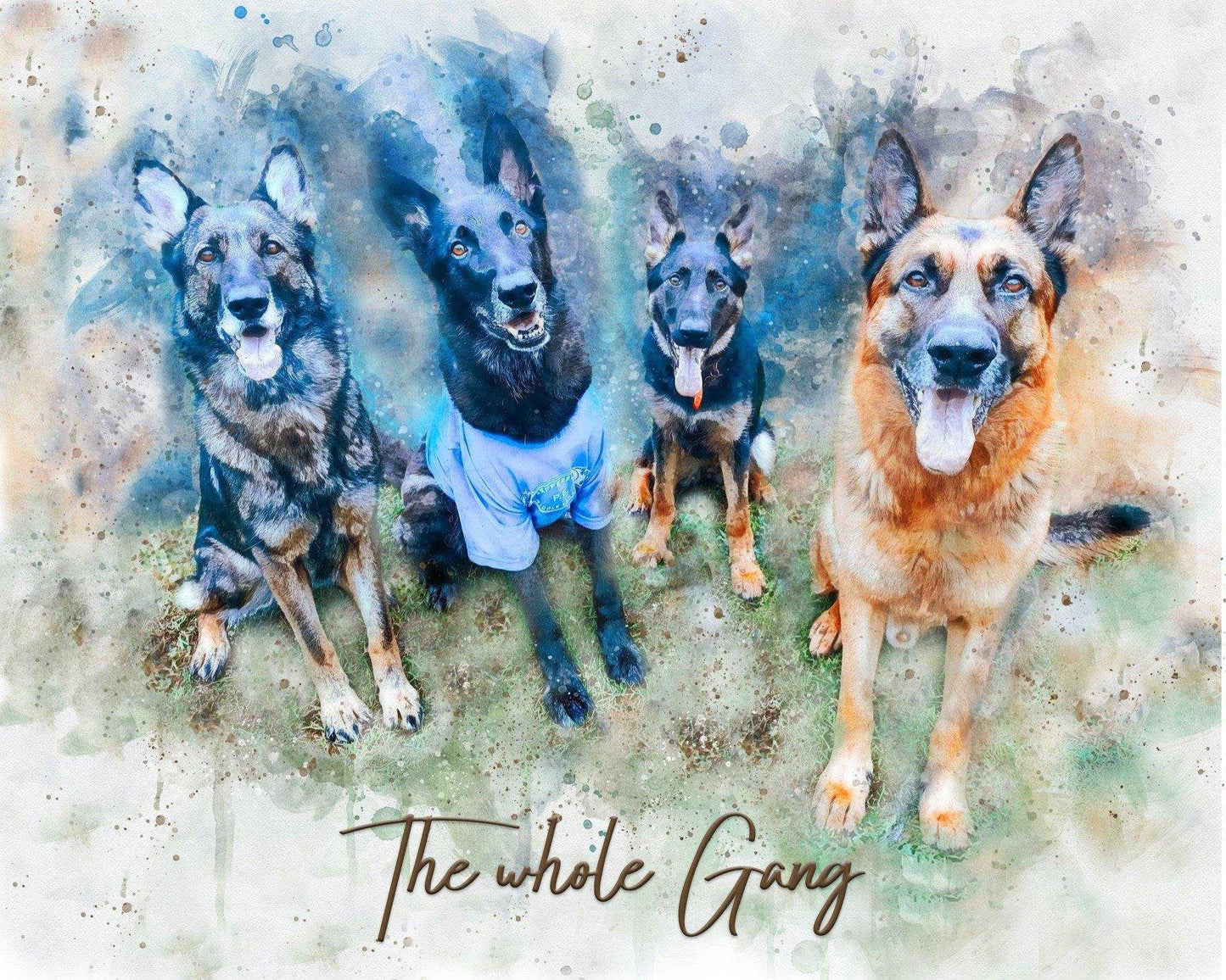 Custom Dog Remembrance Gifts, Personalized Dog Memorial Gift, Custom Dog Painting - FromPicToArt
