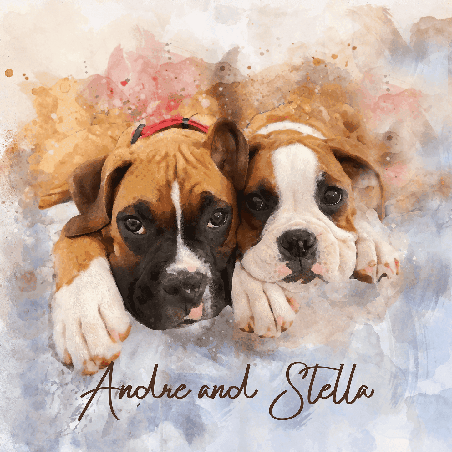 Custom Dog with Angel Wings Painting | Personalized Dog Portraits | Pet Portrait with Angel Wings | Add Wings and Halo to Dog - FromPicToArt