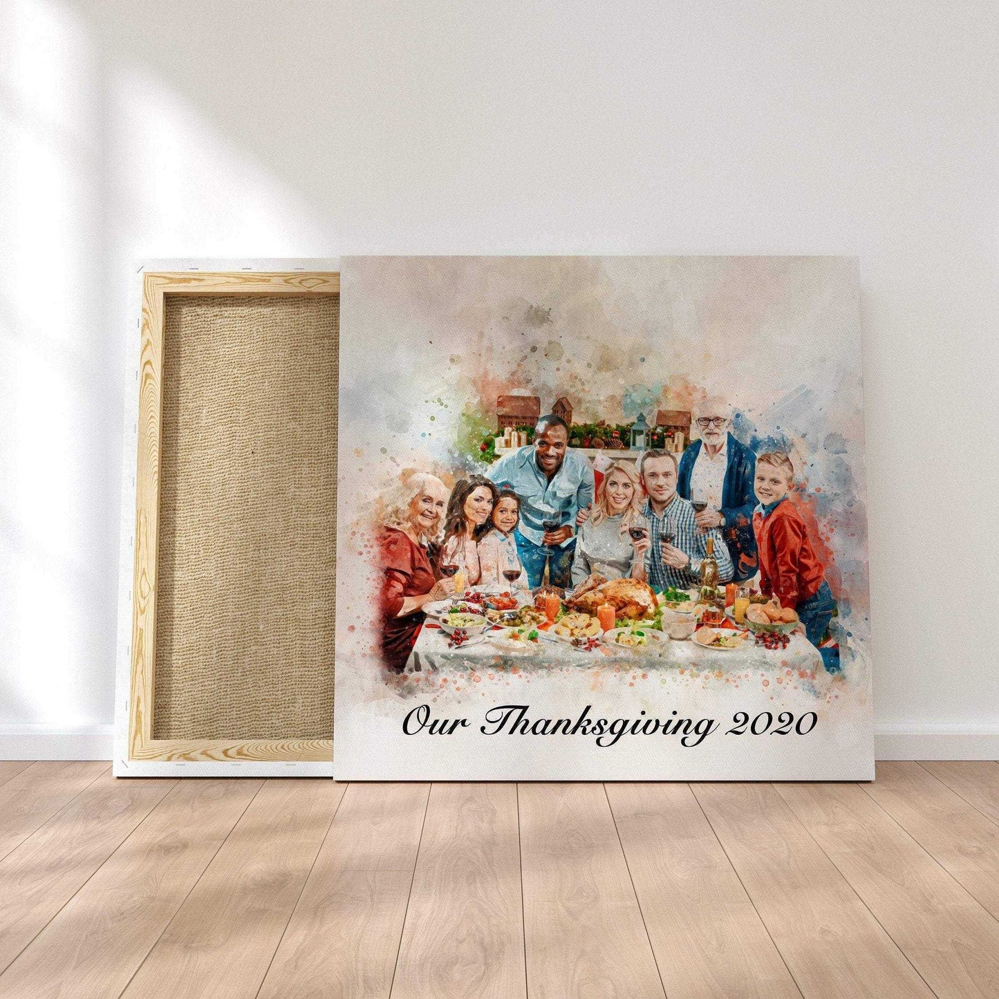 CUSTOM FAMILY PAINTING on Canvas, Personalized Family Portrait, Custom Portrait from Photo, Unique Gift - FromPicToArt