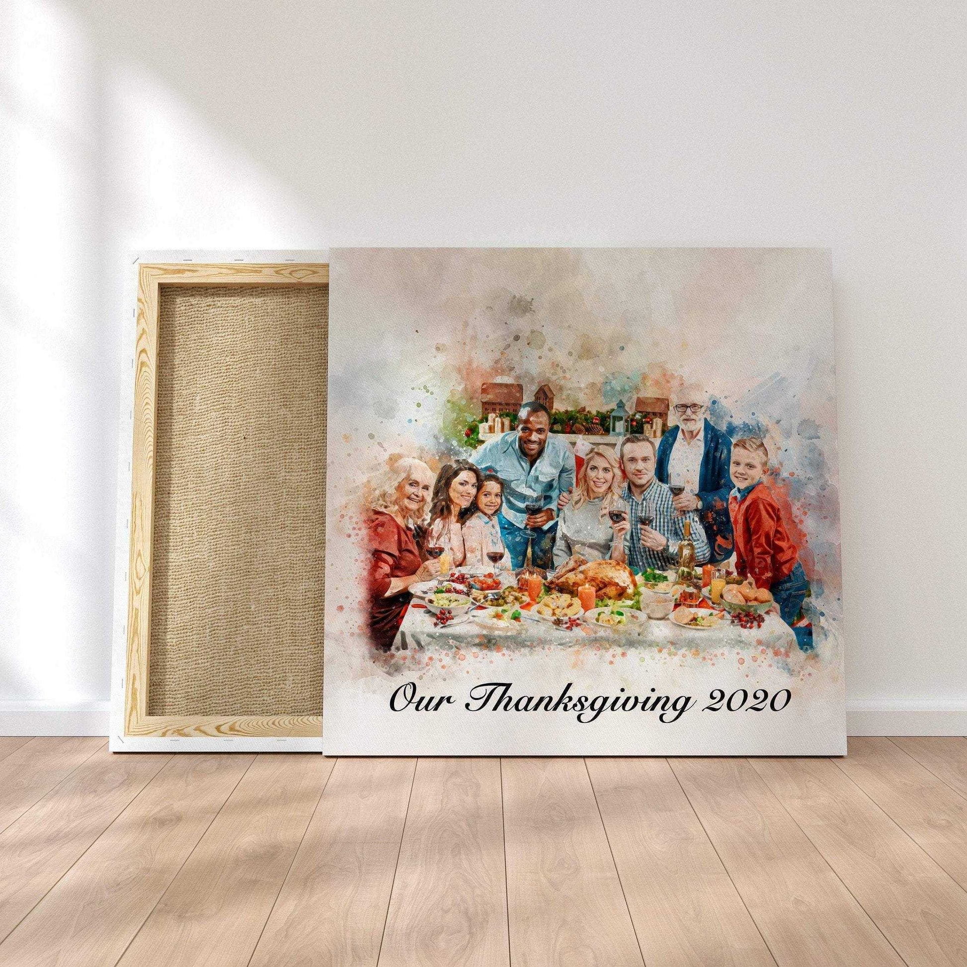 CUSTOM FAMILY PAINTING on Canvas, Personalized Family Portrait, Custom Portrait from Photo, Unique Gift - FromPicToArt