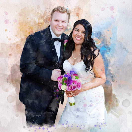 Custom Family Portrait Painting, Personalized Family Portrait on Framed Canvas - FromPicToArt