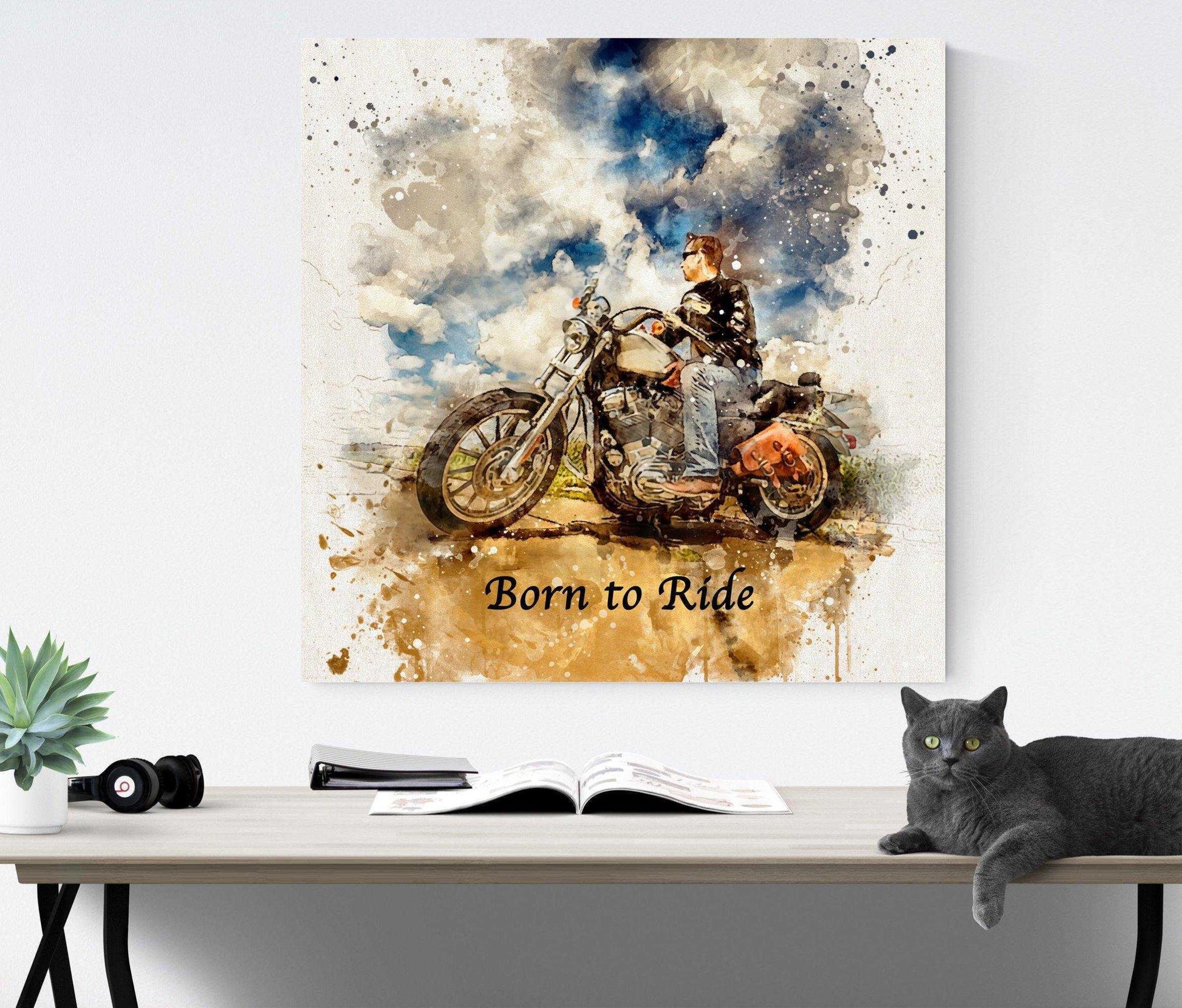 Personalized Gifts for Bikers | Custom Gifts for Motorcycle Lovers | Harley Davidson Riders - FromPicToArt