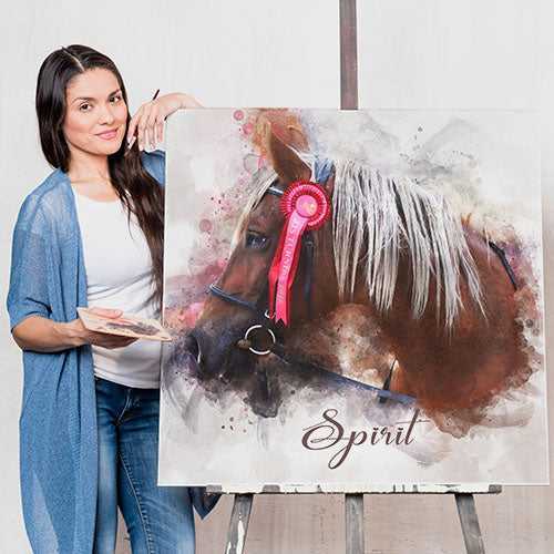 Custom Horse Art | Personalized Horse Paintings on Canvas | Personalized Horse Portrait - FromPicToArt
