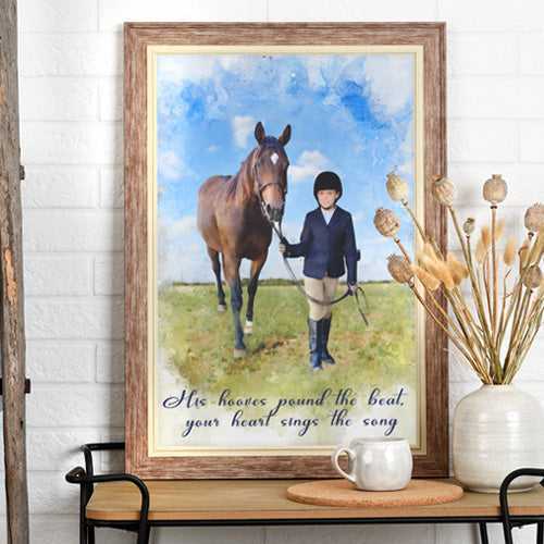 Custom Horse Art | Personalized Horse Paintings on Canvas | Personalized Horse Portrait - FromPicToArt