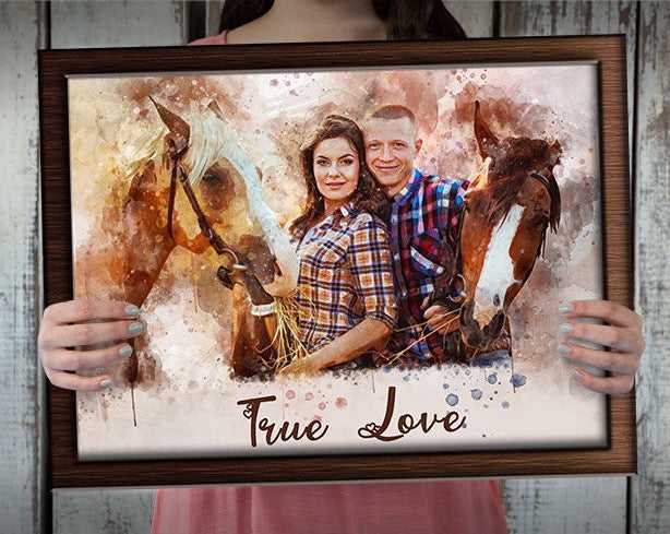 Custom Horse Head Painting | Custom Horse Paintings on Canvas | Your Horse Painted on Canvas - FromPicToArt