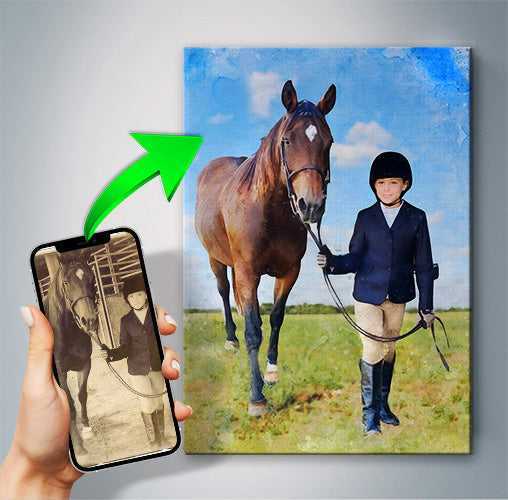 Custom Horse Painting on Canvas | Custom Horse Portraits From Photo - FromPicToArt