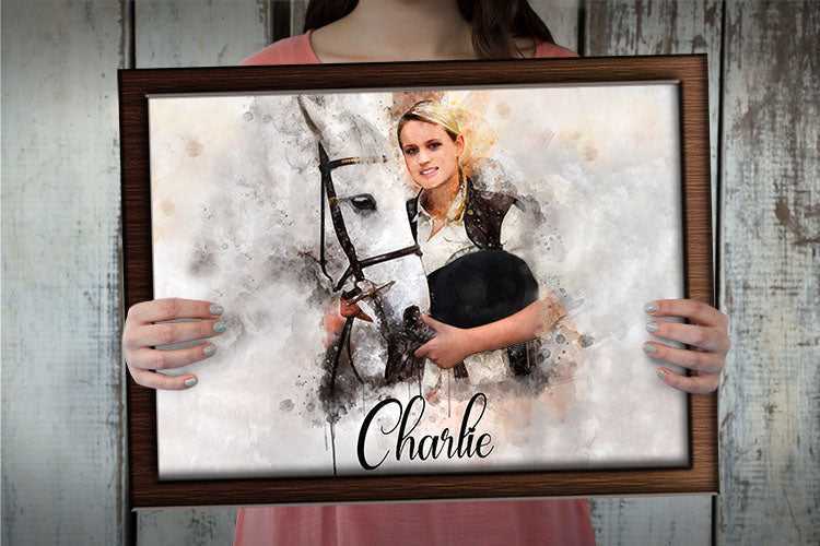 Custom Horse Painting on Canvas | Custom Horse Portraits From Photo - FromPicToArt