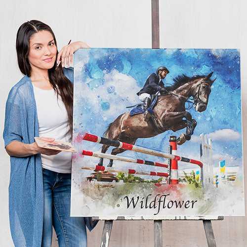 Custom Horse Painting on Canvas | Custom Horse Portraits From Photo - FromPicToArt