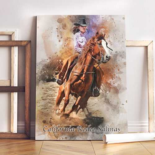 Custom Horse Painting on Canvas | Custom Horse Portraits From Photo - FromPicToArt