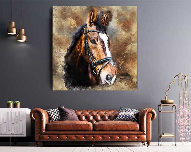 Custom Horse Painting | Custom Horse Portraits | Personalized Horse Art From Photo - FromPicToArt