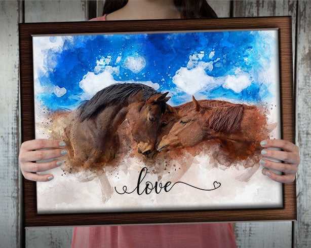 Custom Horse Painting | Custom Horse Portraits | Personalized Horse Art From Photo - FromPicToArt