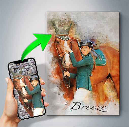 Custom Horse Painting| Personalized Horse Painting on Stretched Canvas - FromPicToArt