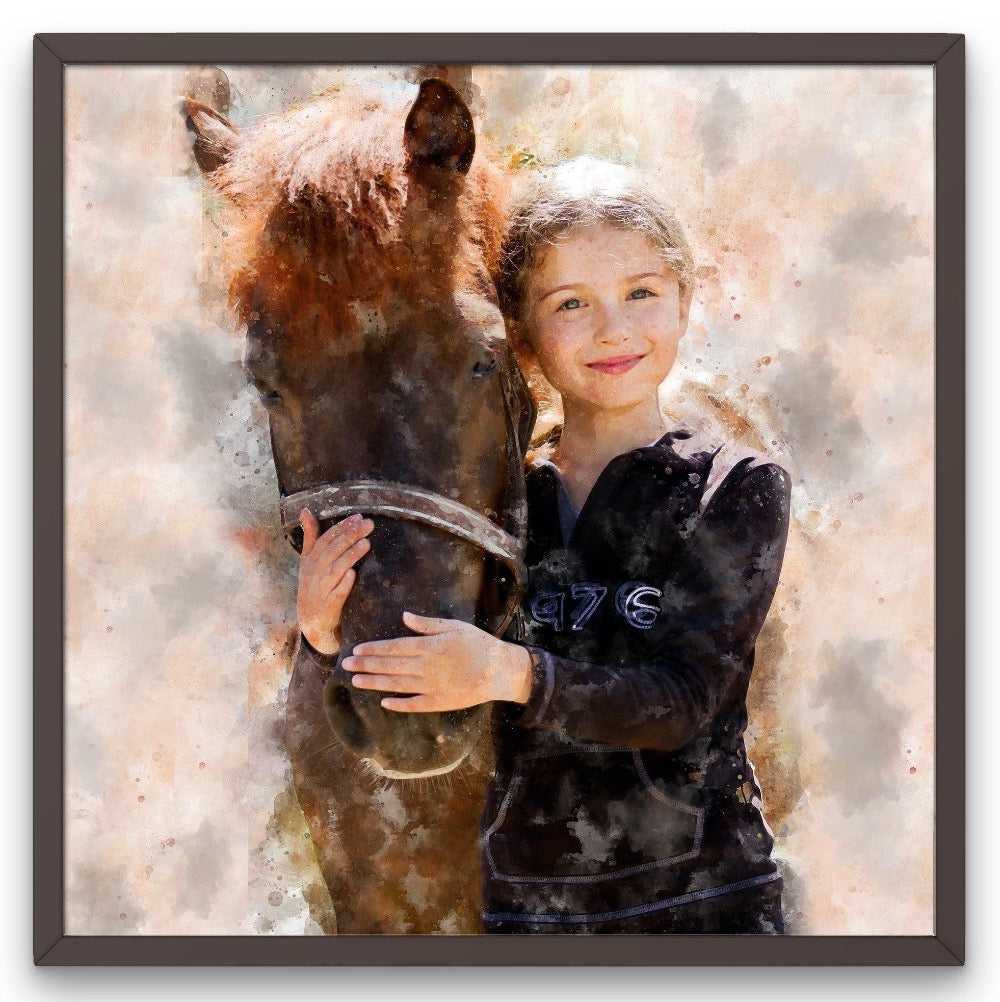 Custom Horse Painting| Personalized Horse Painting on Stretched Canvas - FromPicToArt
