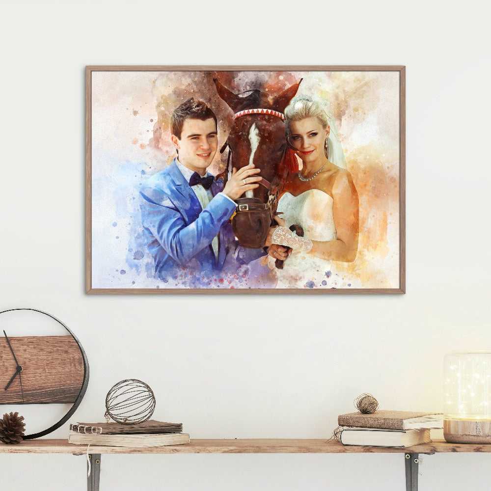 Custom Horse Painting| Personalized Horse Painting on Stretched Canvas - FromPicToArt