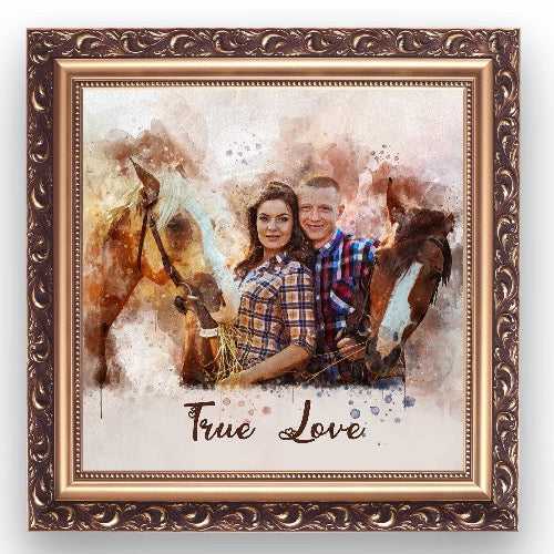 Custom Horse Paintings for Sale | Personalized Painted Horse Portrait from Photo - FromPicToArt
