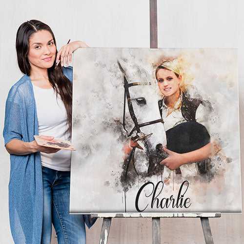 Custom Horse Paintings for Sale | Personalized Painted Horse Portrait from Photo - FromPicToArt