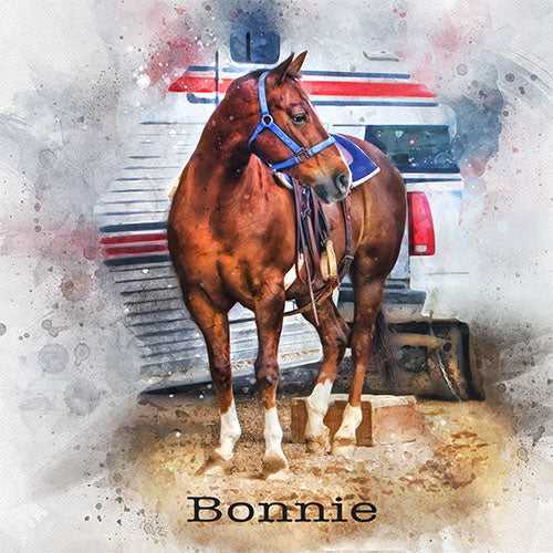 Custom Horse Paintings for Sale | Personalized Painted Horse Portrait from Photo - FromPicToArt